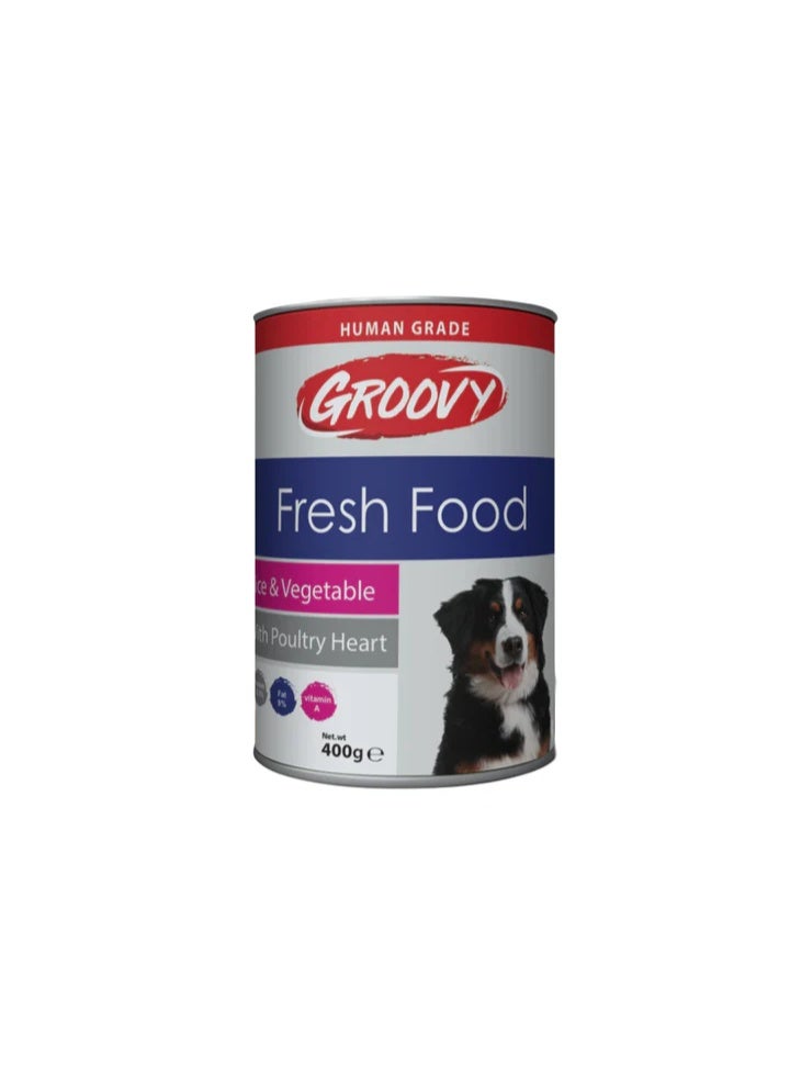 جروفي طعام طازج للكلاب بقلب الدواجن 400 جم